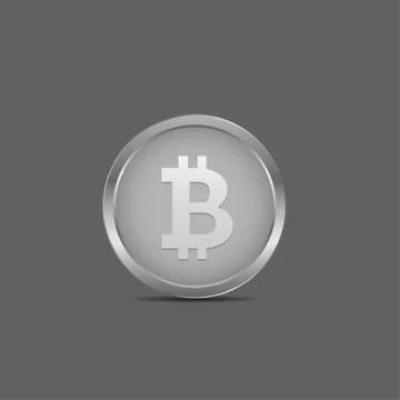 Silver Bitcoin coin Stock Illustration