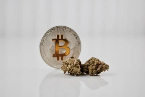 Silver bitcoin coin Stock Photos