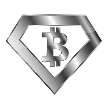 Silver Bitcoin icon. Vector illustration Stock Illustration