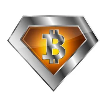 Silver Bitcoin icon. Vector illustration Stock Illustration