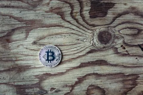 Silver bitcoin Foto stock