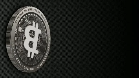 Silver Bitcoin Rotating Close Up View Loop Animation 스톡 동영상 342707691