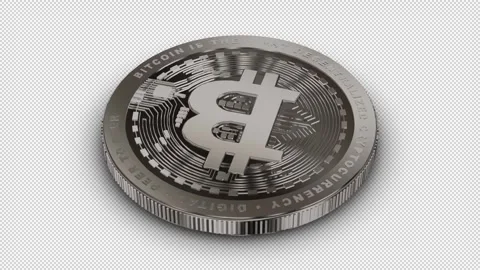 Silver Bitcoin Rotation, Alpha Channel, Business, Exclusive, Looped Stock Footage 302592072