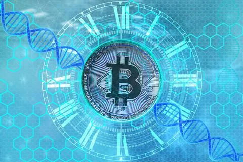 Silver bitcoin, tech background, electronic payment system, charts, sale char Stock Illustration