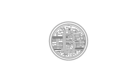 Silver bitcoin the virtual money Stock Illustration