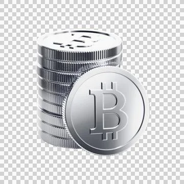 Silver Bitcoins Stock Illustration