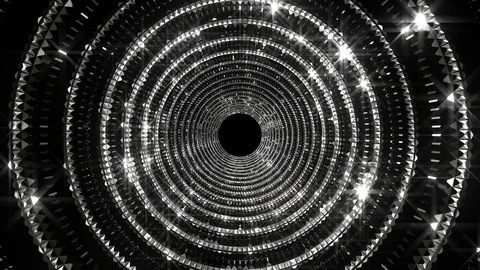 Silver black glittering tunnel Stock Footage 102432391