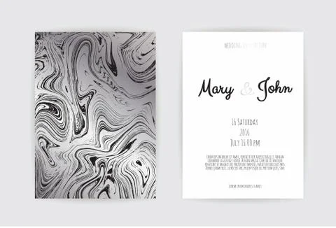 Silver, black, white marble template. Trendy pattern, graphic poster, geometric Stock Illustration
