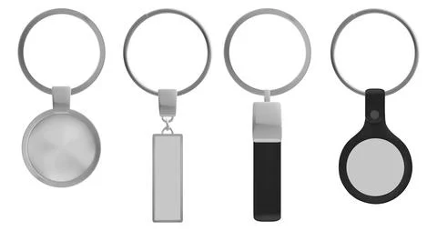 Silver blank key chair ring template vector design Stock Illustration