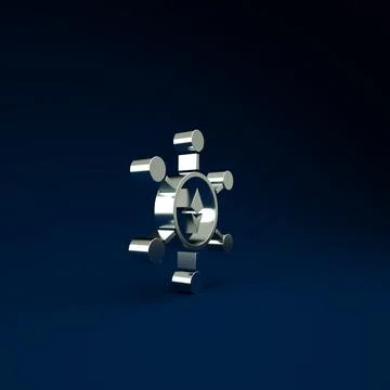 Silver Blockchain technology Ethereum ETH icon isolated on blue background. A Stock Illustration