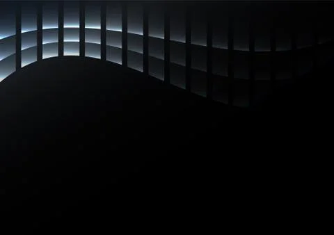 Silver blue abstract pixel curve gradient black background Stock Illustration