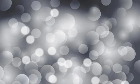 Silver bokeh abstract background with soft blurry circles. elegant dark  Stock Illustration