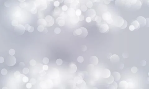 Silver bokeh abstract background with soft blurry circles. copy space grey Stock Illustration