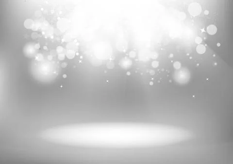 Silver Bokeh glowing magic sparkle scatter, celebration season holiday Stock Illustration