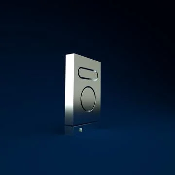 Silver Book icon isolated on blue background. Minimalism concept. 3d illustra Stock Illustration