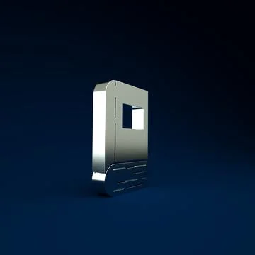 Silver Book icon isolated on blue background. Minimalism concept. 3d illustra Stock Illustration