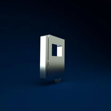 Silver Book icon isolated on blue background. Minimalism concept. 3d illustra Stock Illustration