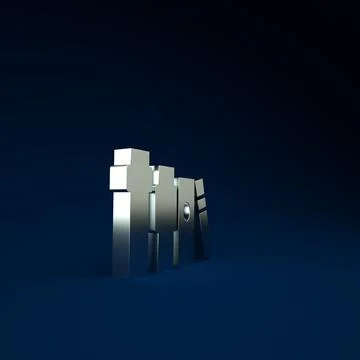 Silver Book icon isolated on blue background. Minimalism concept. 3d illustra イラスト素材