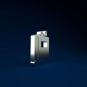 Silver Book icon isolated on blue background. Minimalism concept. 3d illustra Stockillustratie