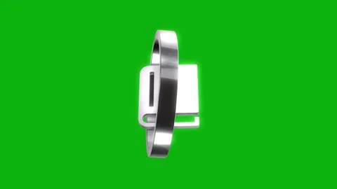Silver book icon rotating in circle frame on green screen background. Stock Footage 346499384