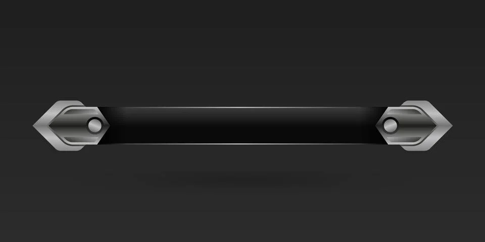 Silver border gui lower third game screen title banner template Stock Illustration