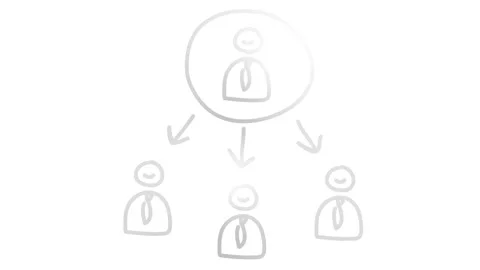 Silver boss teamwork doodle white Stock Footage 284458437