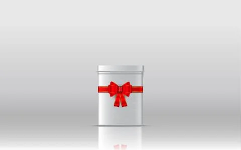 Silver box in the white studio room Stock Illustration