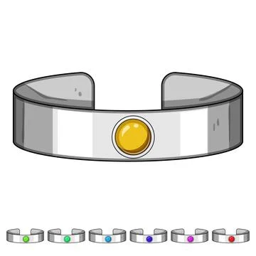 Silver bracelet with red gemstone graphic Illustrazione stock