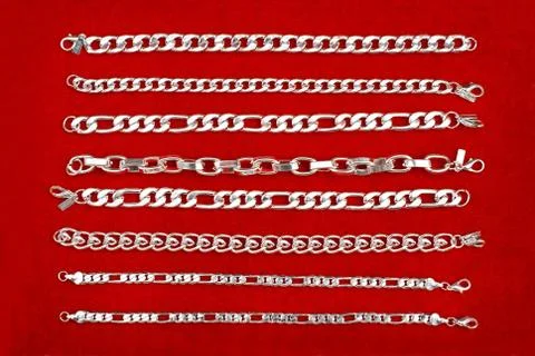 Silver bracelets Foto stock