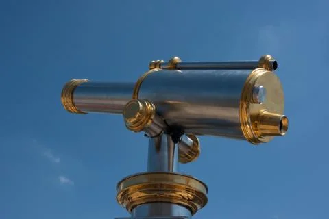 Silver &amp; Brass Telescope Stock Photos