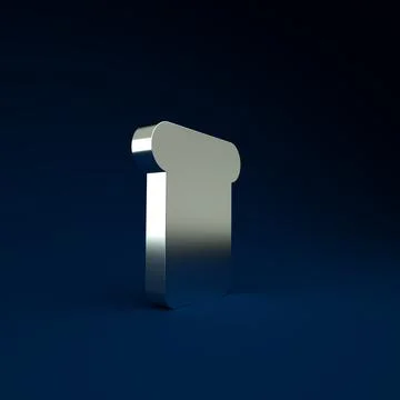 Silver Bread toast for sandwich piece of roasted crouton icon isolated on blu Illustrazione stock