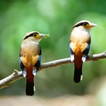 Silver-breasted broadbill Foto stock