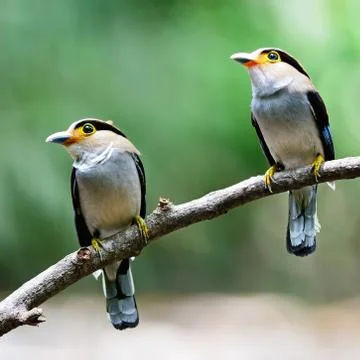 Silver-breasted broadbill Stock Photos