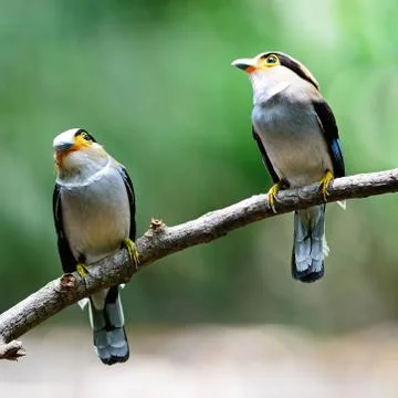 Silver-breasted broadbill Stock-Fotos
