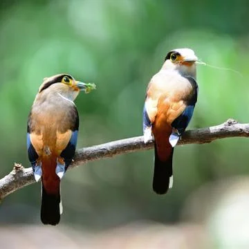 Silver-breasted broadbill Stock Photos
