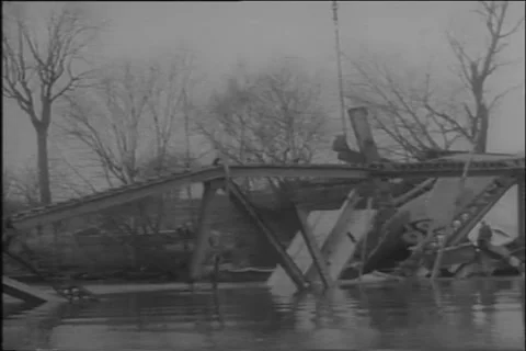 Silver Bridge Collapses in Ohio December 15, 1967 Stock Footage 269767395
