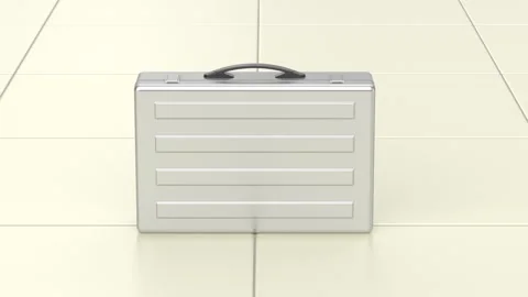 Silver briefcase Stock Footage 327463953
