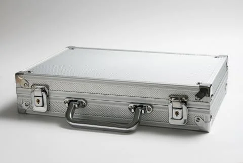 Silver briefcase Stock Photos