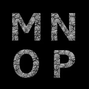 Silver broken letters Stock Illustration