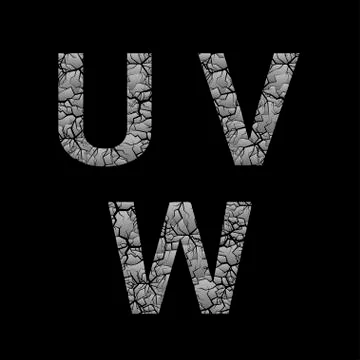 Silver broken letters Stock Illustration