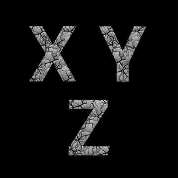 Silver broken letters Stock Illustration