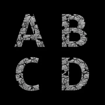 Silver broken letters Stock Illustration