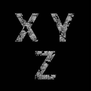 Silver broken letters Stock Illustration