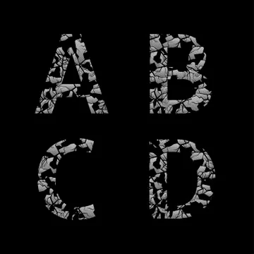 Silver broken letters Stock Illustration