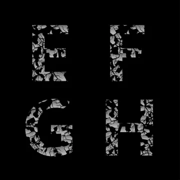 Silver broken letters Stock Illustration