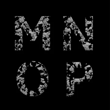 Silver broken letters Illustrazione stock