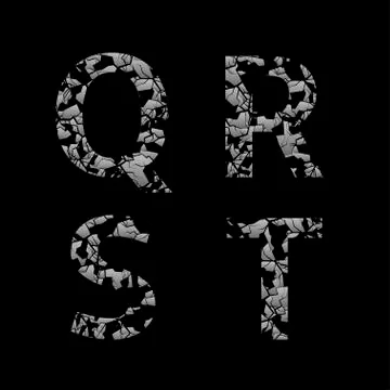 Silver broken letters Stock Illustration