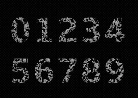 Silver broken numbers Stock Illustration