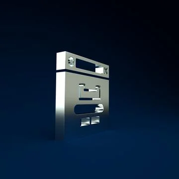 Silver Browser window icon isolated on blue background. Minimalism concept. 3 Illustrazione stock