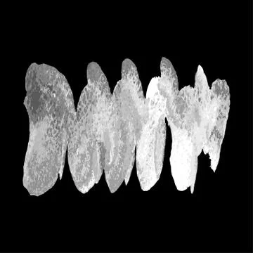 Silver brush paint stroke wave on black background. Splash spira Stock Illustration